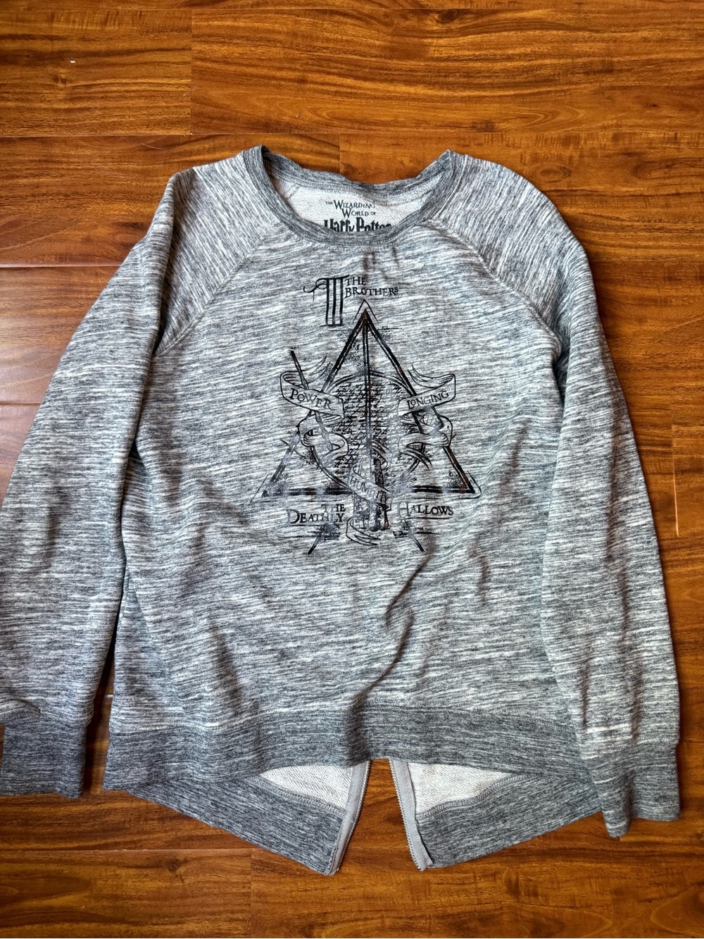 Warner Bros. Gray Marled Crewneck Sweater Harry Potter